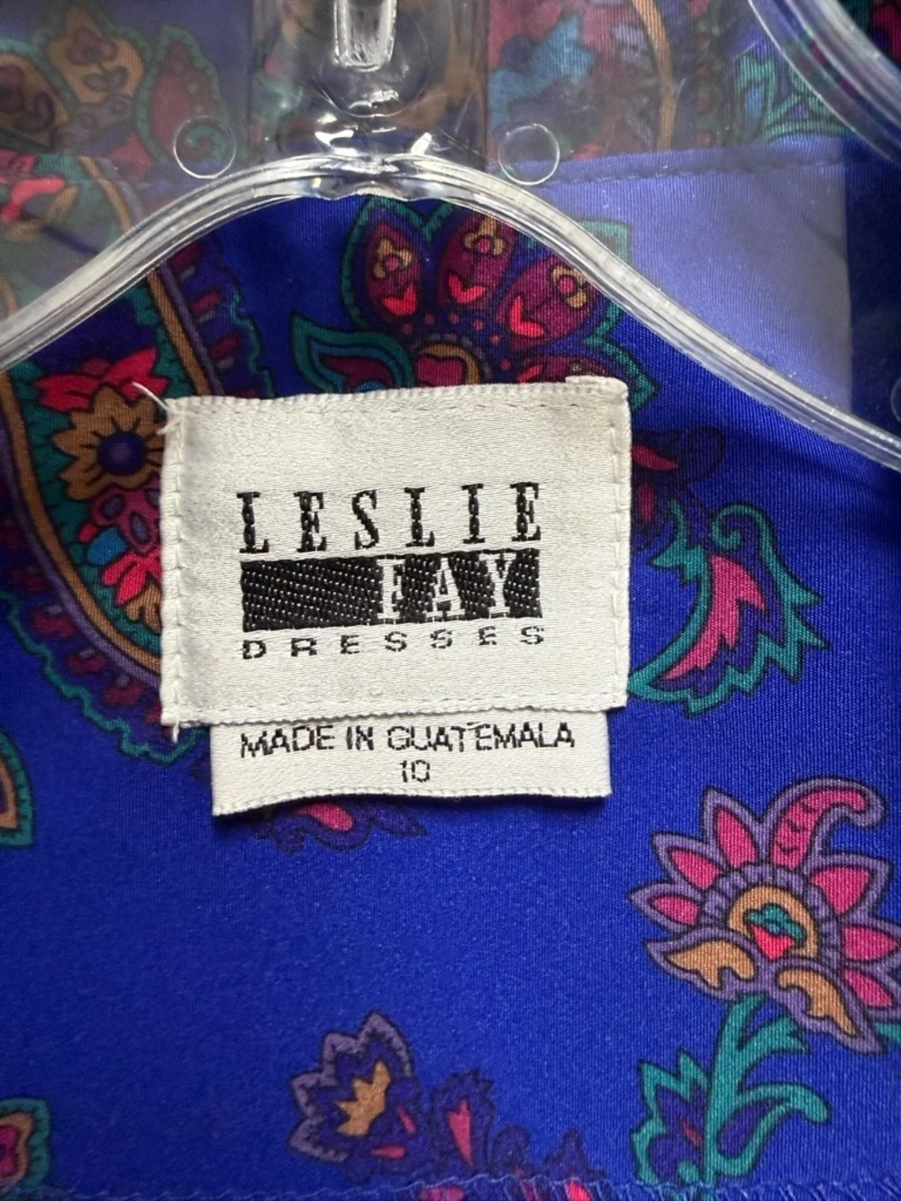 Vintage Leslie Fay Blue Paisley Skirt Suit Set Size 10 Pleated Midi Skirt 90s